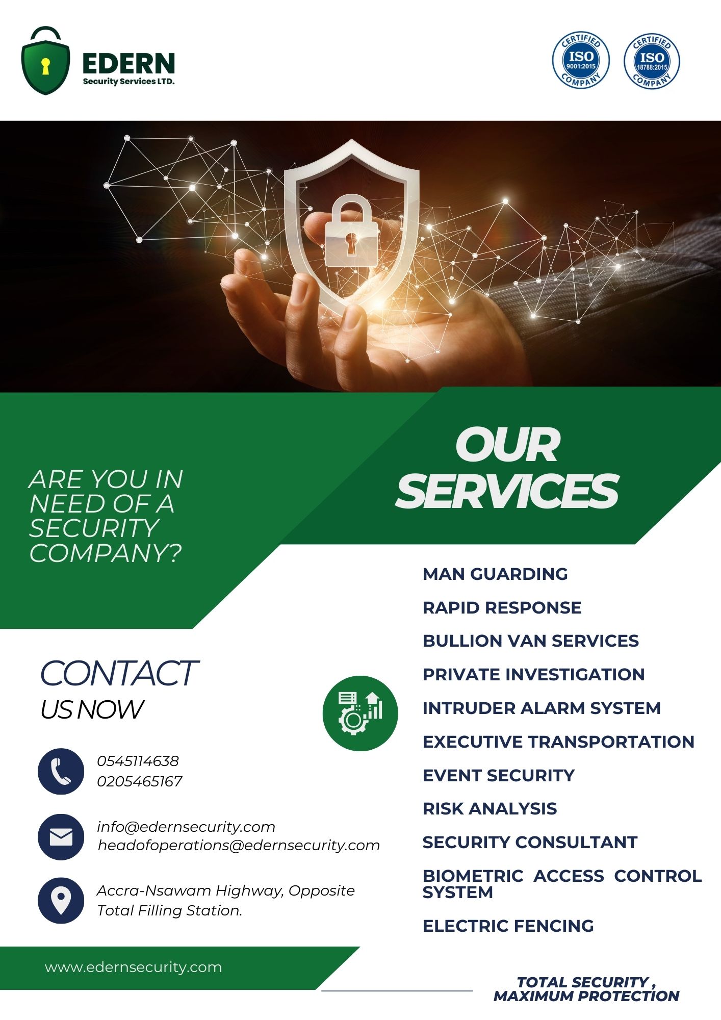 Why You Should Partner with Edern Security: The Best Security Company in Ghana.